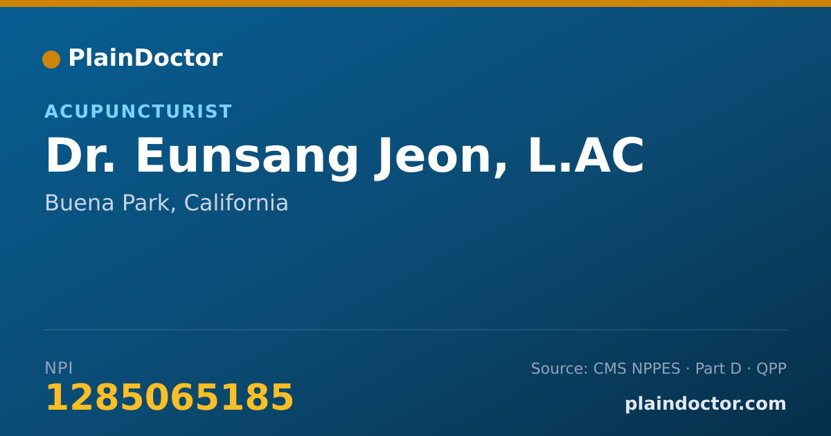 Shareable card for Eunsang Jeon, L.AC - Acupuncturist, Buena Park, CA