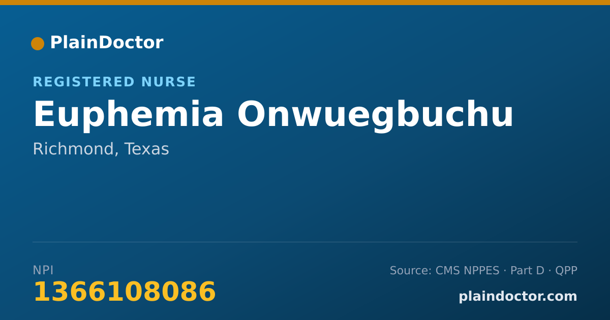 Shareable card for Euphemia Onwuegbuchu - Registered Nurse, Richmond, TX