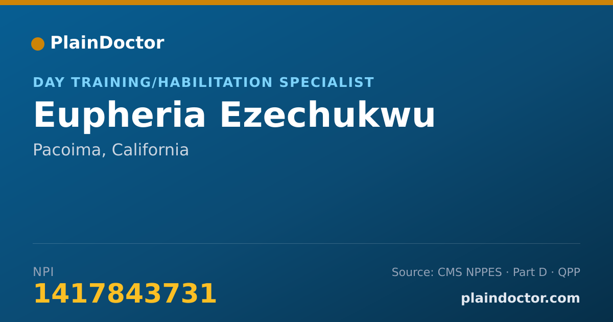 Shareable card for Eupheria Ezechukwu - Day Training/Habilitation Specialist, Pacoima, CA