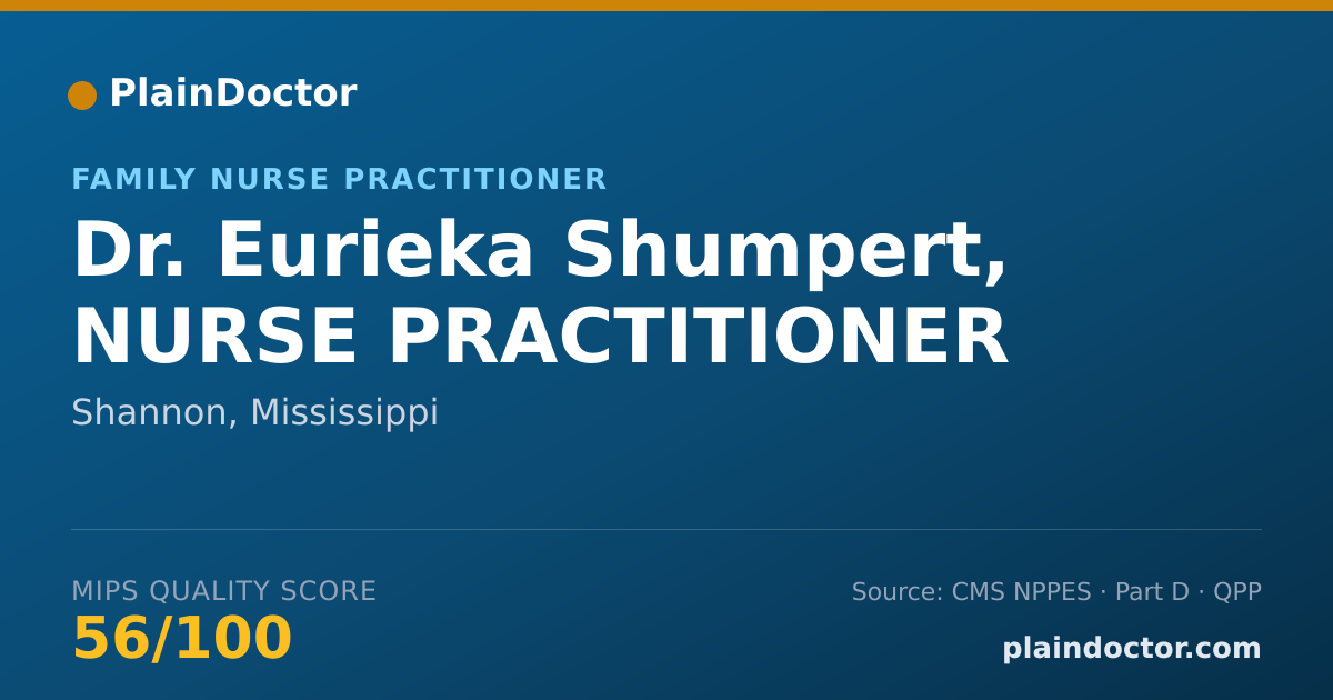 Shareable card for Eurieka Shumpert, NURSE PRACTITIONER - Family Nurse Practitioner, Shannon, MS