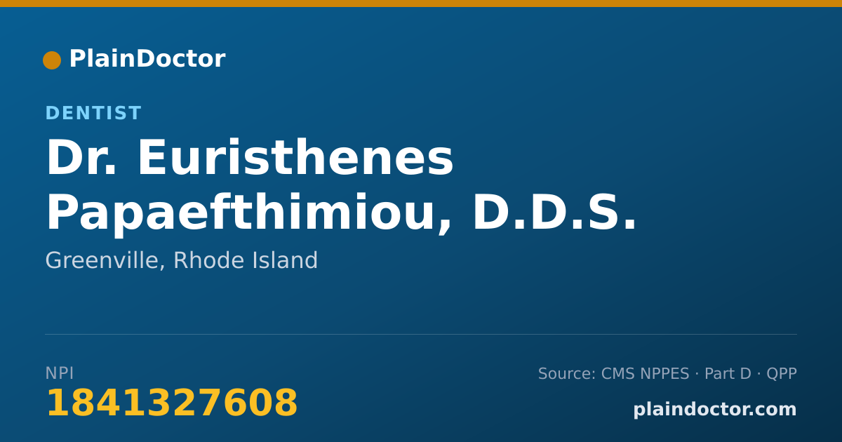 Shareable card for Euristhenes Papaefthimiou, D.D.S. - Dentist, Greenville, RI