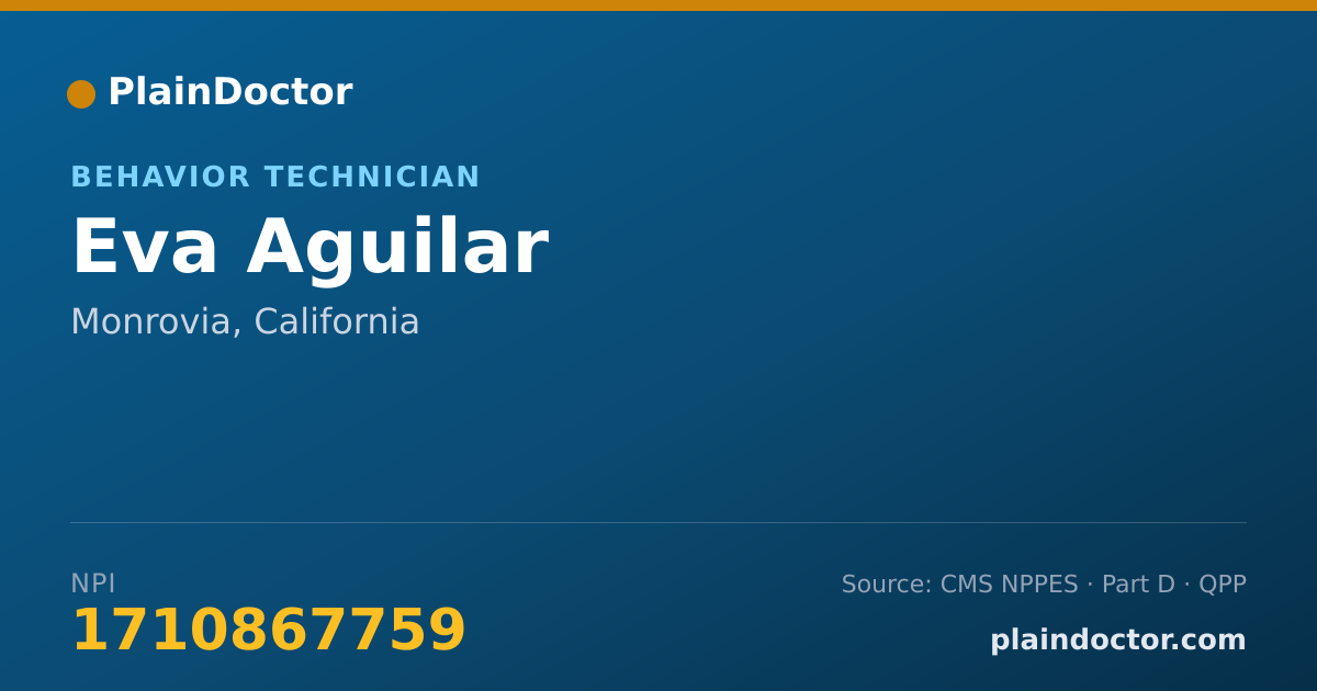 Shareable card for Eva Aguilar - Behavior Technician, Monrovia, CA