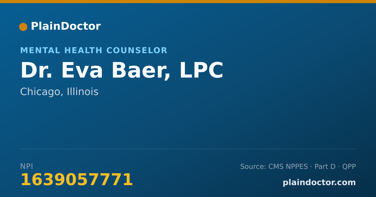 Shareable card for Eva Baer, LPC - Mental Health Counselor, Chicago, IL