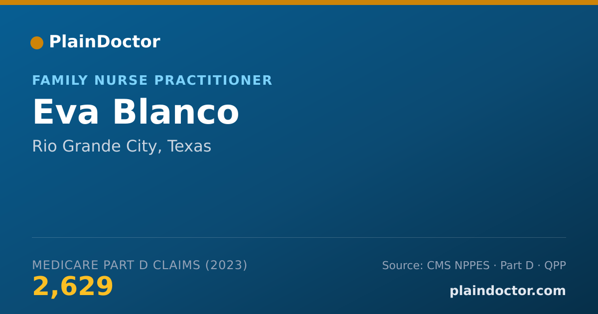 Shareable card for Eva Blanco - Family Nurse Practitioner, Rio Grande City, TX