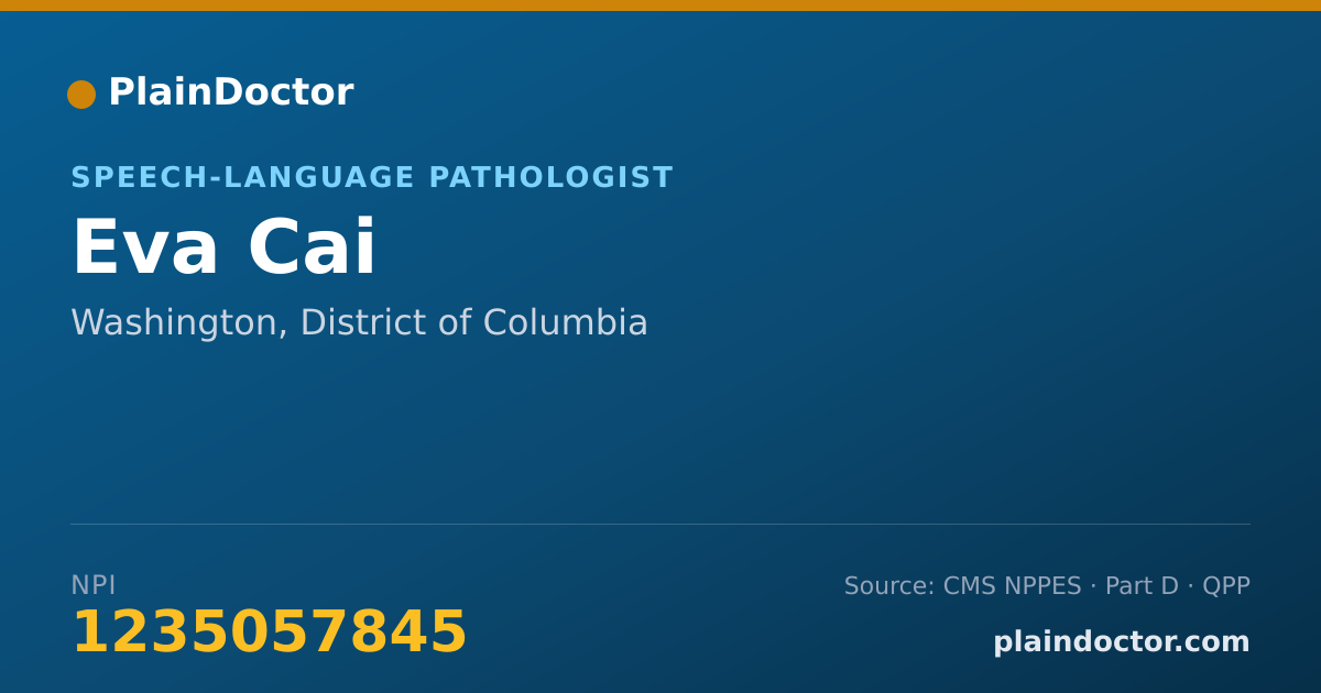 Shareable card for Eva Cai - Speech-Language Pathologist, Washington, DC
