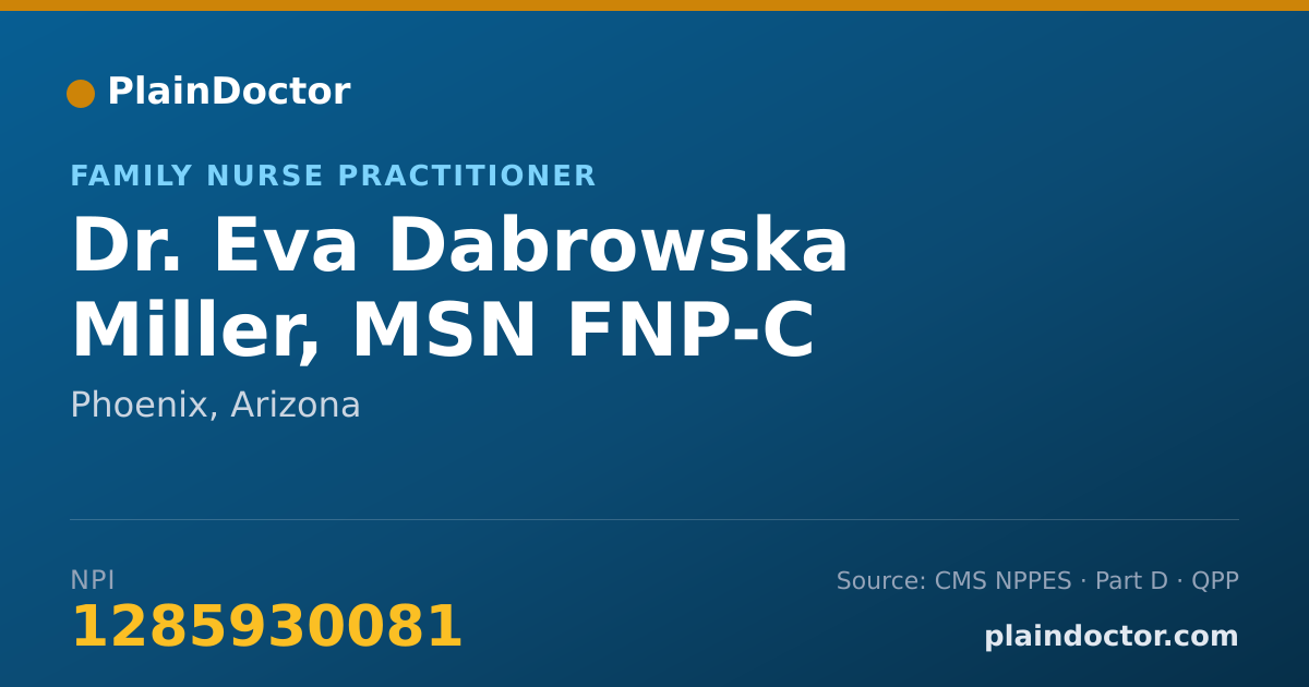 Shareable card for Eva Dabrowska Miller, MSN FNP-C - Family Nurse Practitioner, Phoenix, AZ