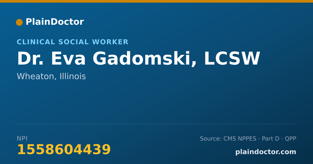 Shareable card for Eva Gadomski, LCSW - Clinical Social Worker, Wheaton, IL