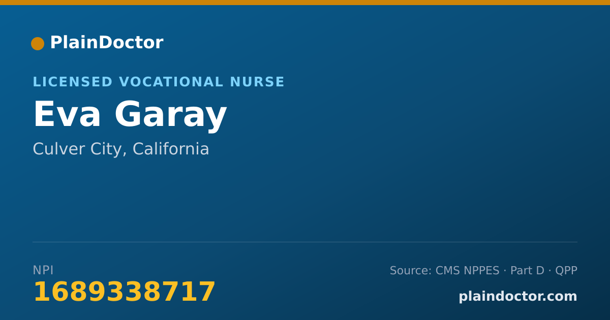 Shareable card for Eva Garay - Licensed Vocational Nurse, Culver City, CA