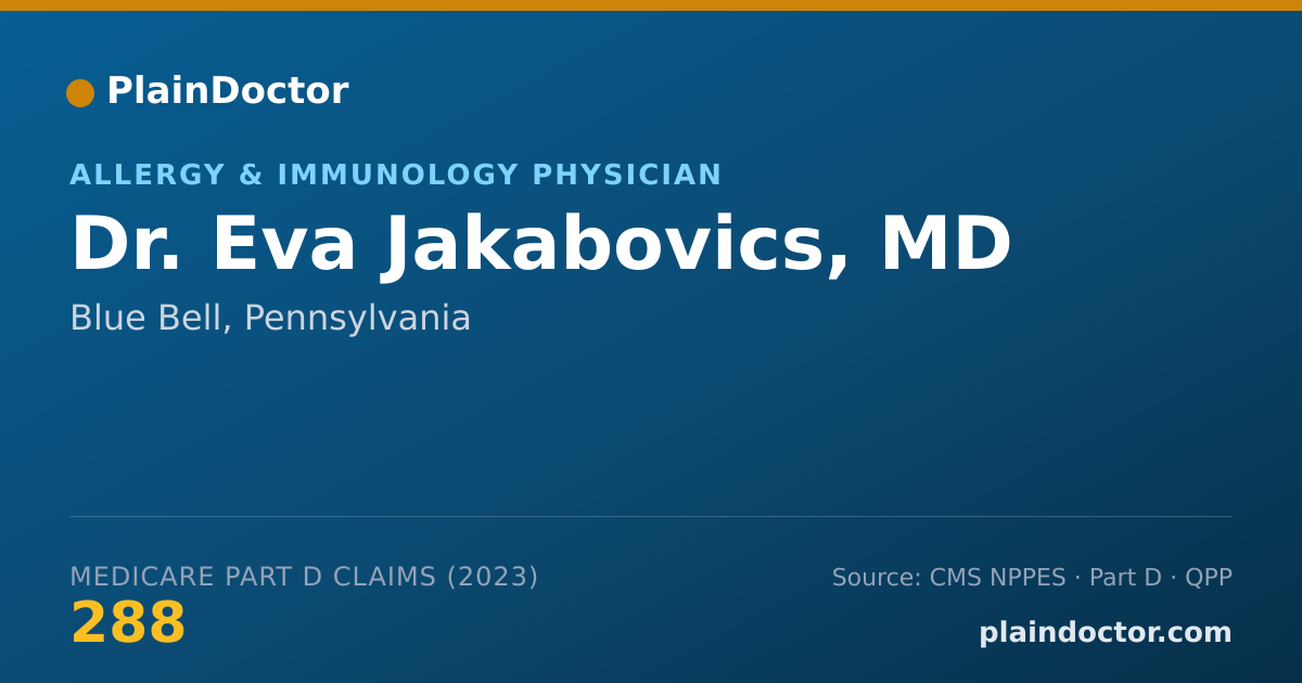 Shareable card for Eva Jakabovics, MD - Allergy & Immunology Physician, Blue Bell, PA