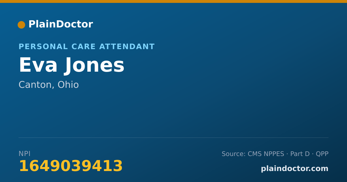 Shareable card for Eva Jones - Personal Care Attendant, Canton, OH