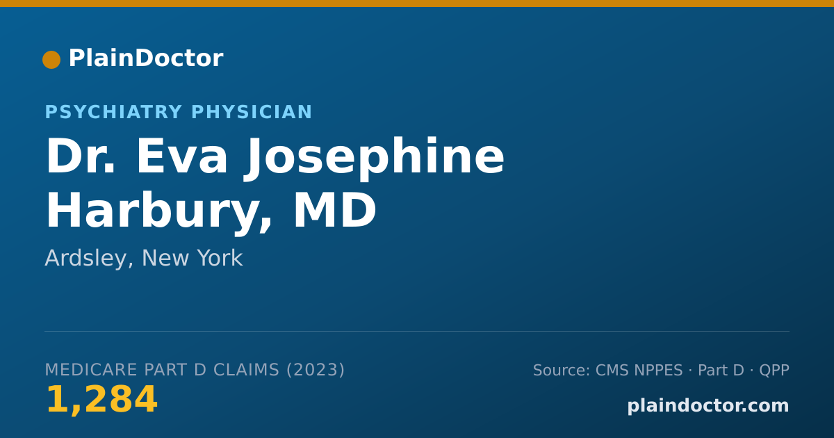 Shareable card for Eva Josephine Harbury, MD - Psychiatry Physician, Ardsley, NY