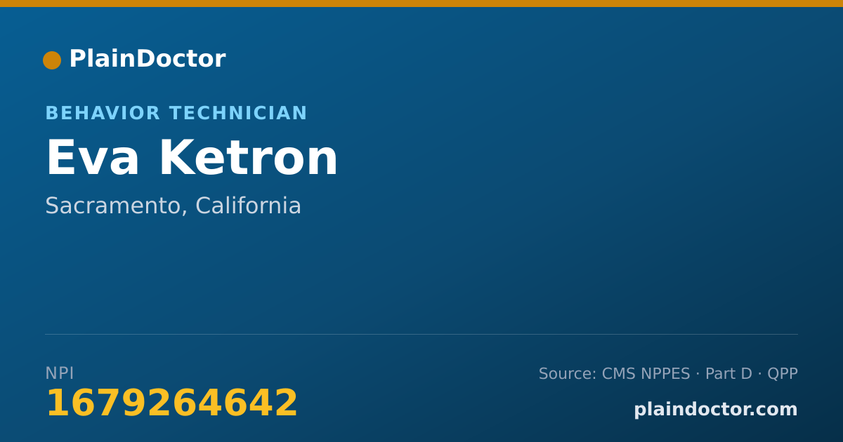 Shareable card for Eva Ketron - Behavior Technician, Sacramento, CA