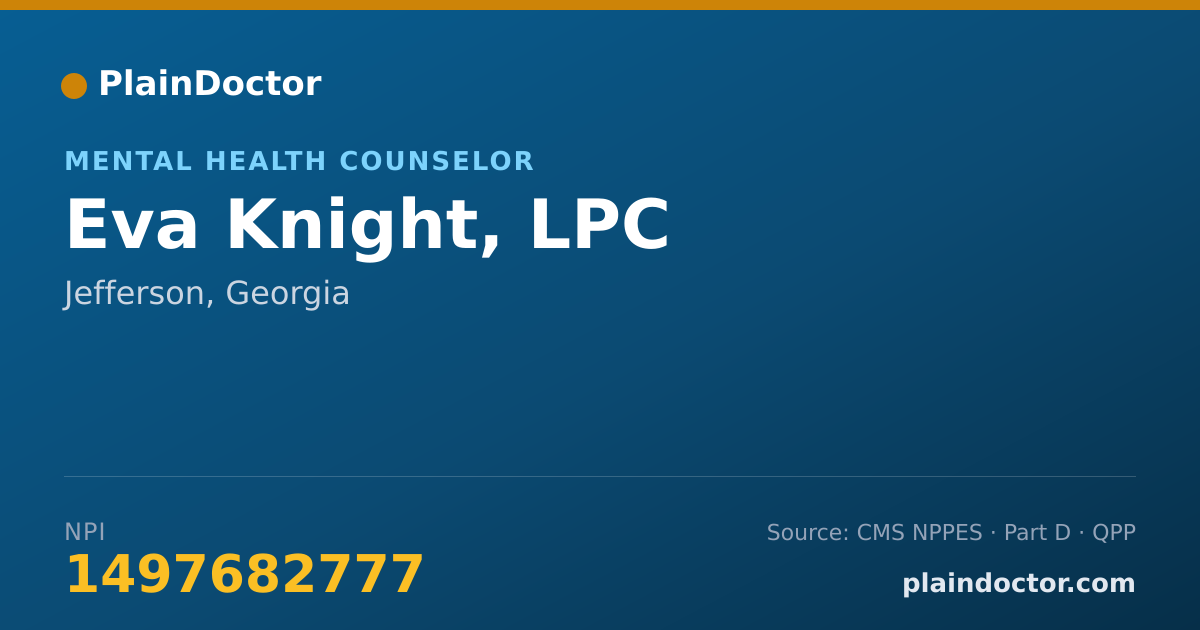 Shareable card for Eva Knight, LPC - Mental Health Counselor, Jefferson, GA
