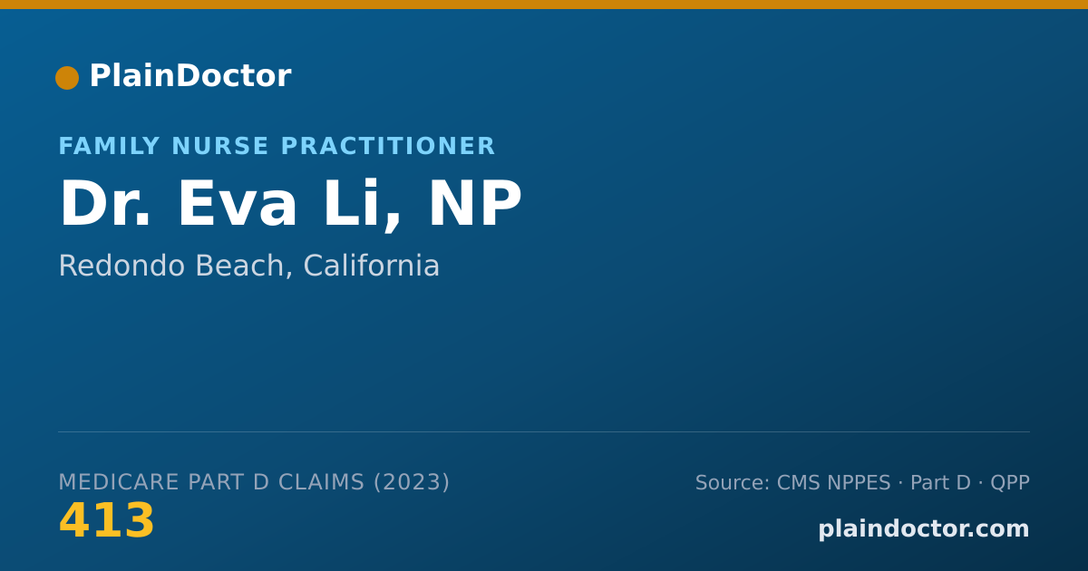 Shareable card for Eva Li, NP - Family Nurse Practitioner, Redondo Beach, CA