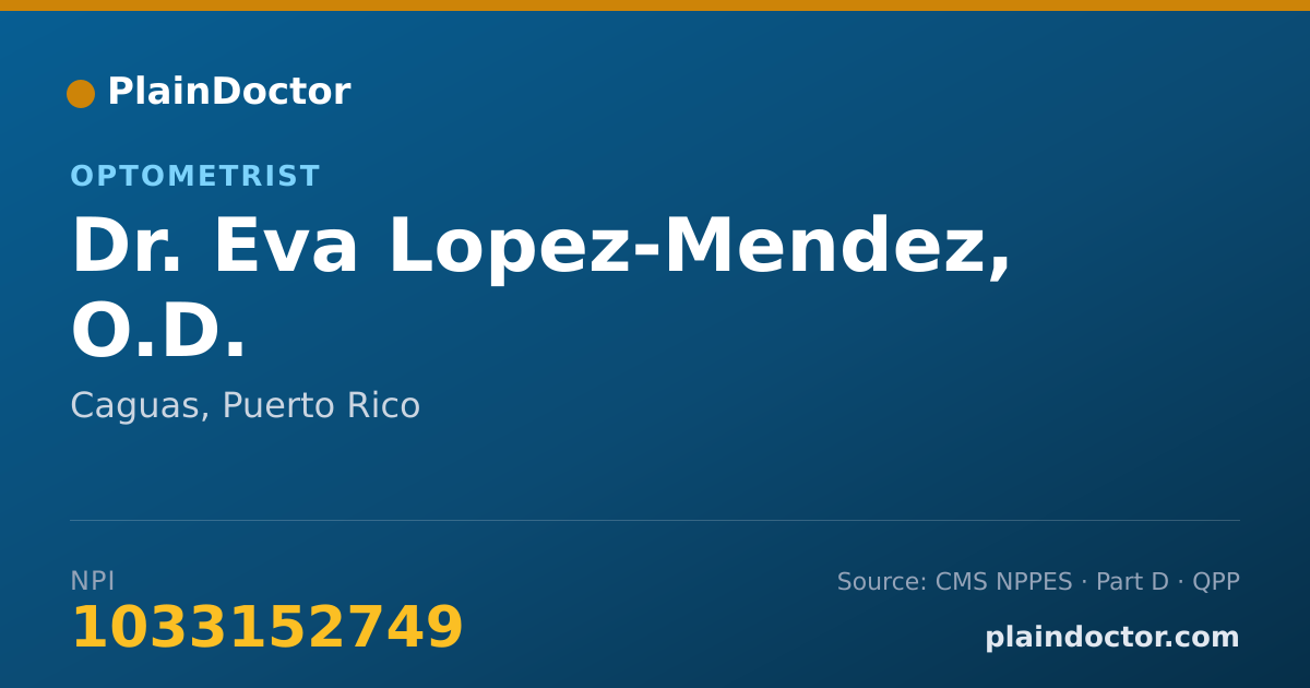 Shareable card for Eva Lopez-Mendez, O.D. - Optometrist, Caguas, PR