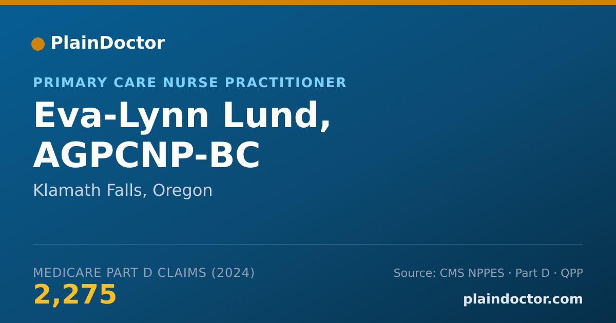 Shareable card for Eva-Lynn Lund, AGPCNP-BC - Primary Care Nurse Practitioner, Klamath Falls, OR