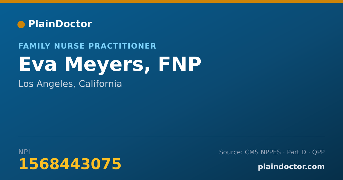 Shareable card for Eva Meyers, FNP - Family Nurse Practitioner, Los Angeles, CA
