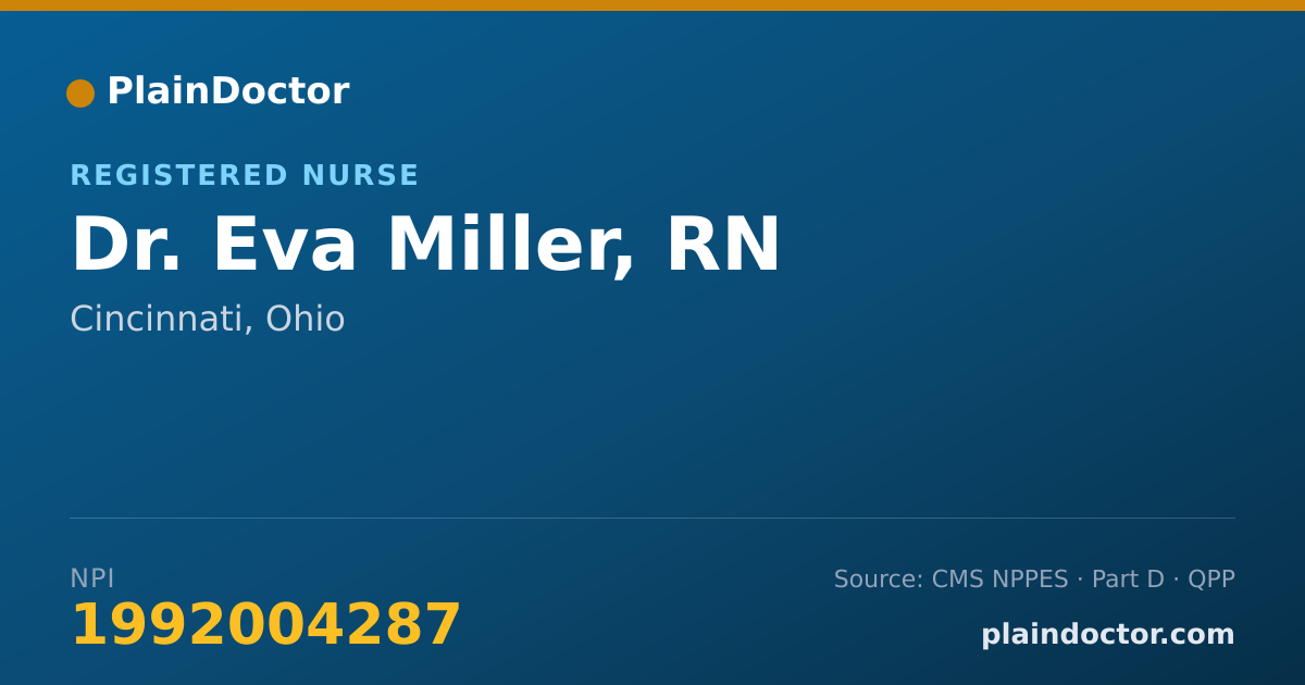 Shareable card for Eva Miller, RN - Registered Nurse, Cincinnati, OH