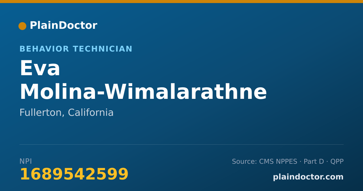Shareable card for Eva Molina-Wimalarathne - Behavior Technician, Fullerton, CA
