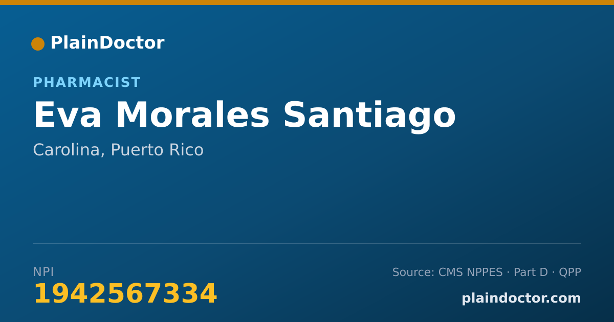 Shareable card for Eva Morales Santiago - Pharmacist, Carolina, PR