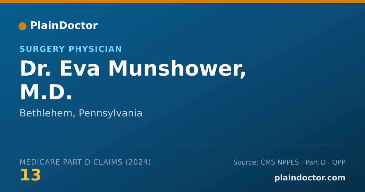 Shareable card for Eva Munshower, M.D. - Surgery Physician, Bethlehem, PA