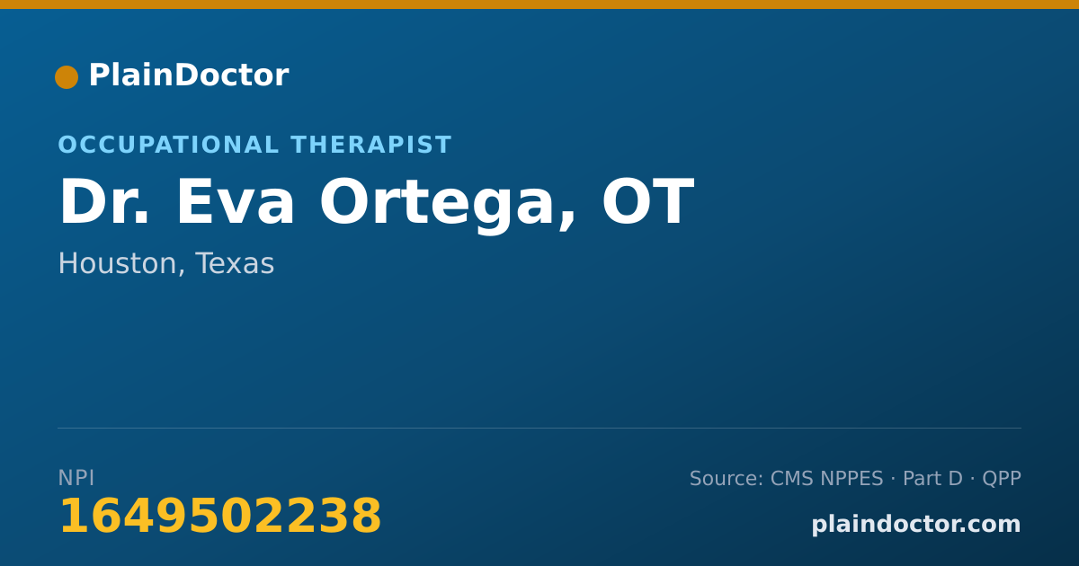 Shareable card for Eva Ortega, OT - Occupational Therapist, Houston, TX
