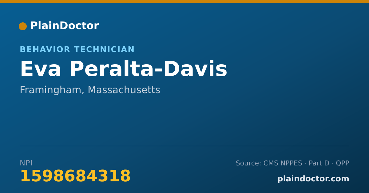 Shareable card for Eva Peralta-Davis - Behavior Technician, Framingham, MA