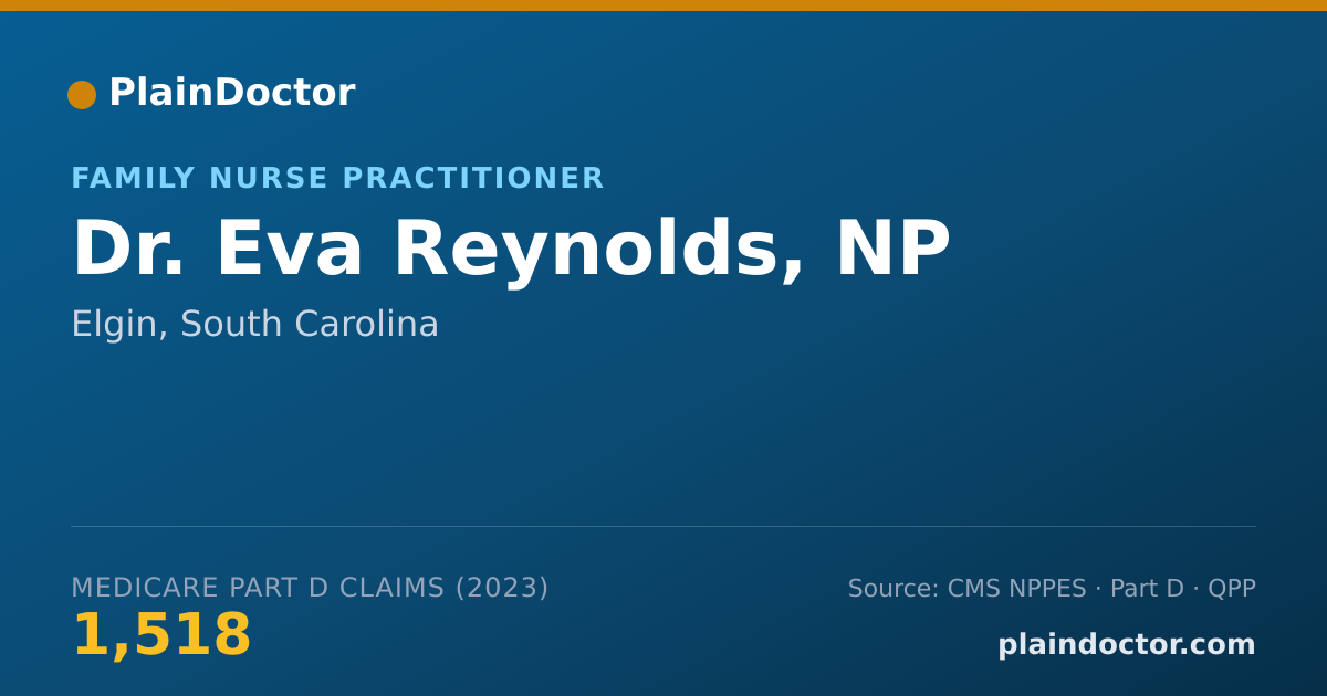 Shareable card for Eva Reynolds, NP - Family Nurse Practitioner, Elgin, SC