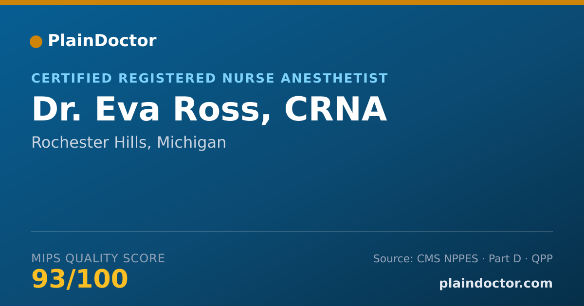 Shareable card for Eva Ross, CRNA - Certified Registered Nurse Anesthetist, Rochester Hills, MI