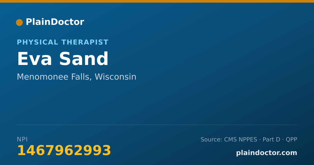 Shareable card for Eva Sand - Physical Therapist, Menomonee Falls, WI
