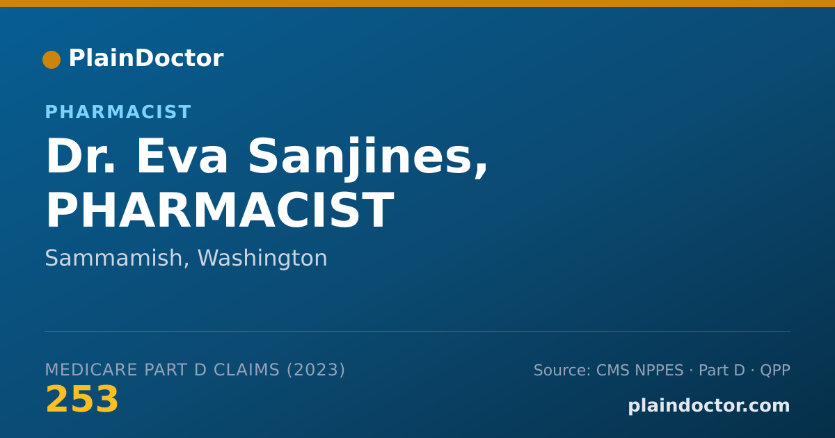 Shareable card for Eva Sanjines, PHARMACIST - Pharmacist, Sammamish, WA