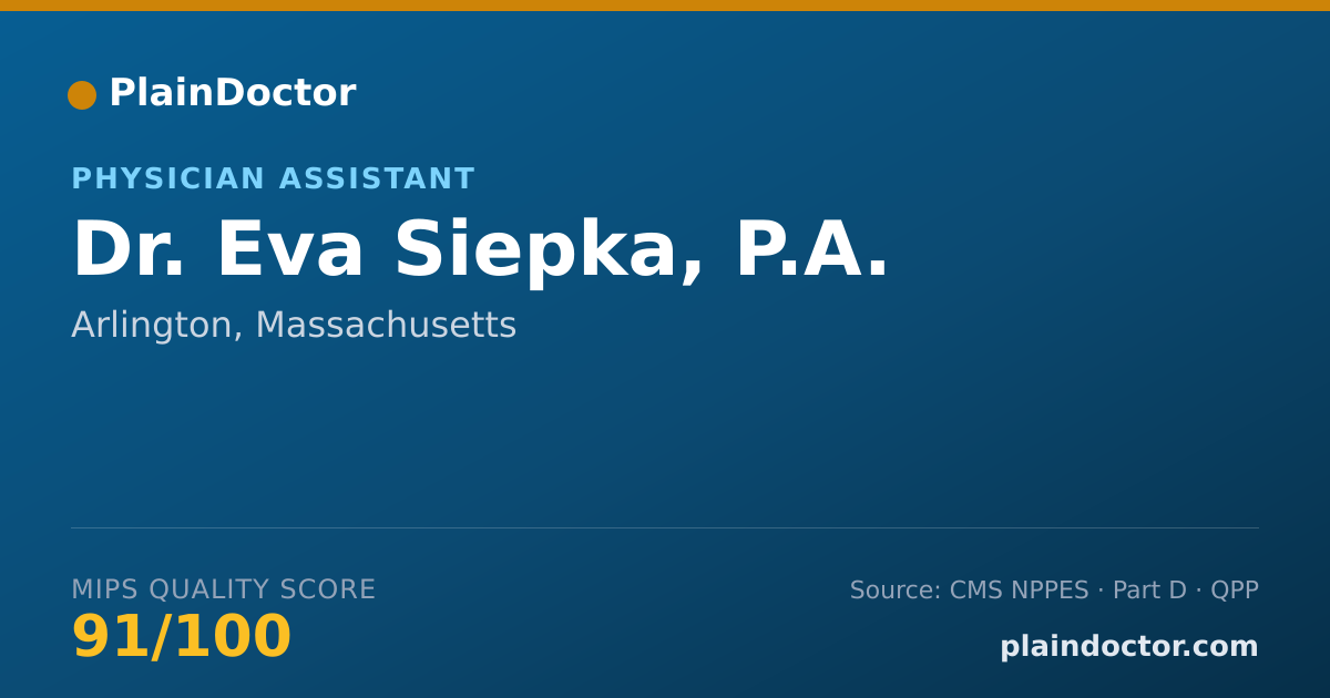 Shareable card for Eva Siepka, P.A. - Physician Assistant, Arlington, MA
