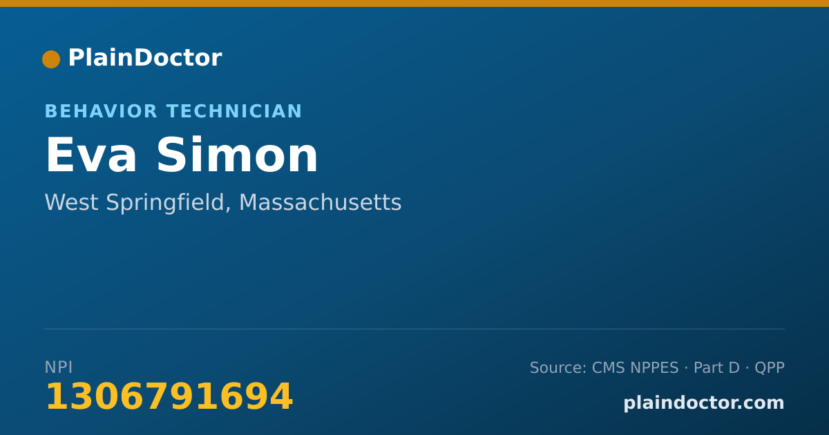 Shareable card for Eva Simon - Behavior Technician, West Springfield, MA