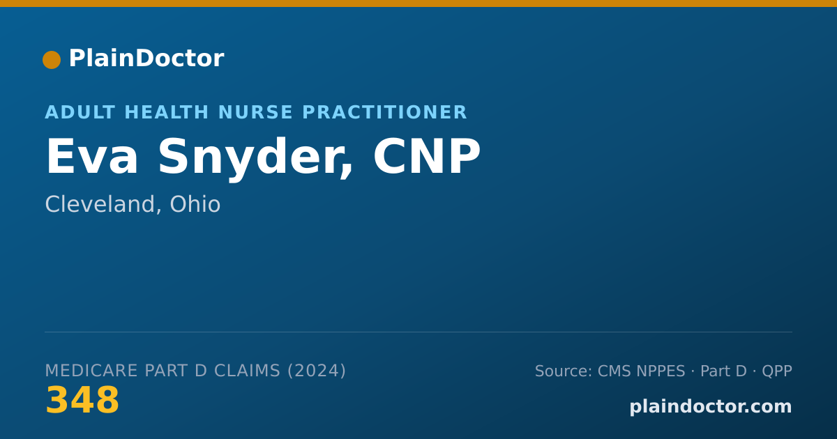 Shareable card for Eva Snyder, CNP - Adult Health Nurse Practitioner, Cleveland, OH