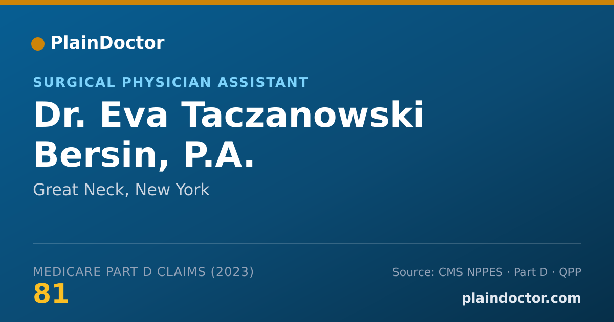 Shareable card for Eva Taczanowski Bersin, P.A. - Surgical Physician Assistant, Great Neck, NY