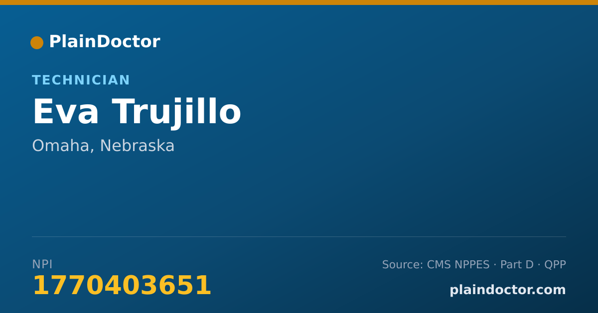 Shareable card for Eva Trujillo - Technician, Omaha, NE