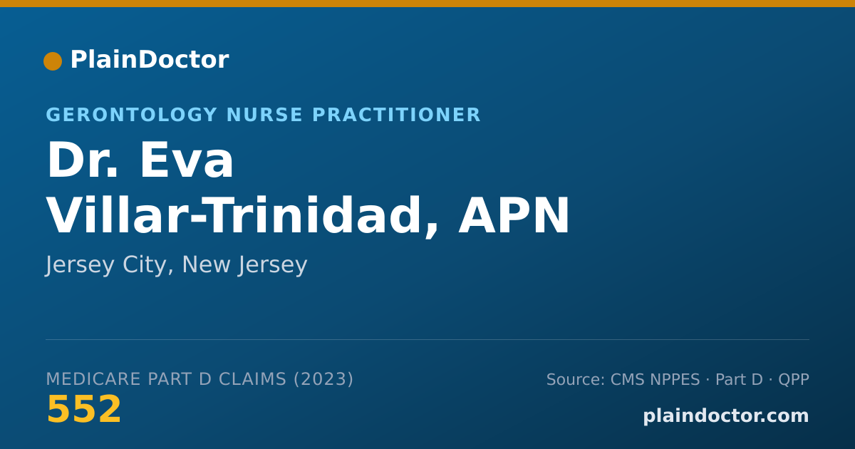 Shareable card for Eva Villar-Trinidad, APN - Gerontology Nurse Practitioner, Jersey City, NJ