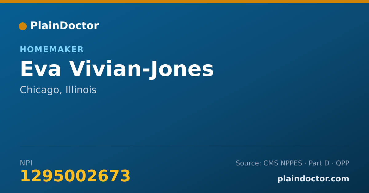 Shareable card for Eva Vivian-Jones - Homemaker, Chicago, IL