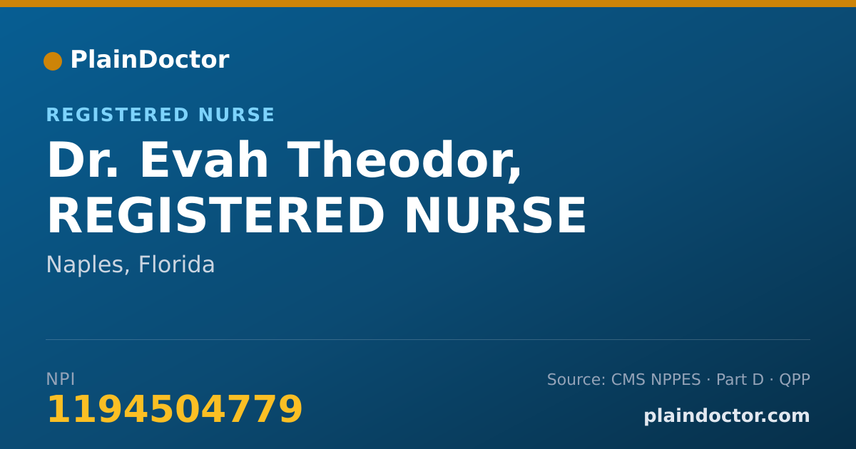 Shareable card for Evah Theodor, REGISTERED NURSE - Registered Nurse, Naples, FL