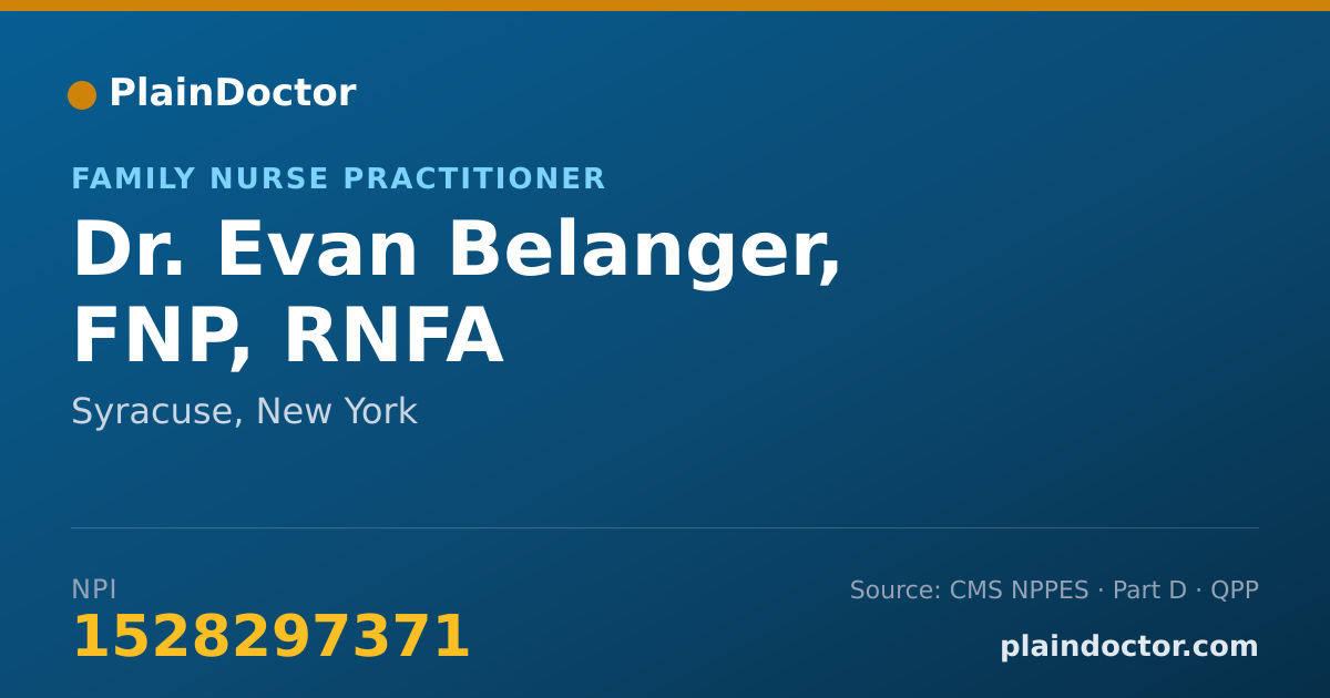 Shareable card for Evan Belanger, FNP, RNFA - Family Nurse Practitioner, Syracuse, NY