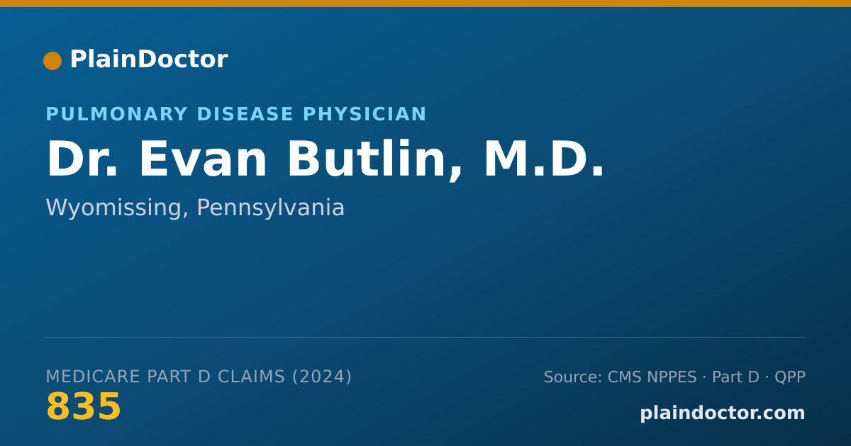 Shareable card for Evan Butlin, M.D. - Internal Medicine Physician, Wyomissing, PA