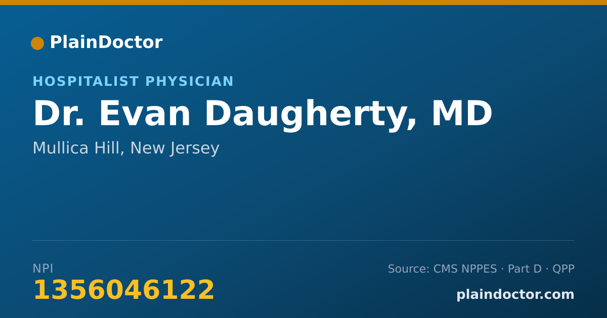 Shareable card for Evan Daugherty, MD - Hospitalist Physician, Mullica Hill, NJ