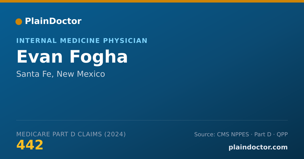 Shareable card for Evan Fogha - Internal Medicine Physician, Santa Fe, NM