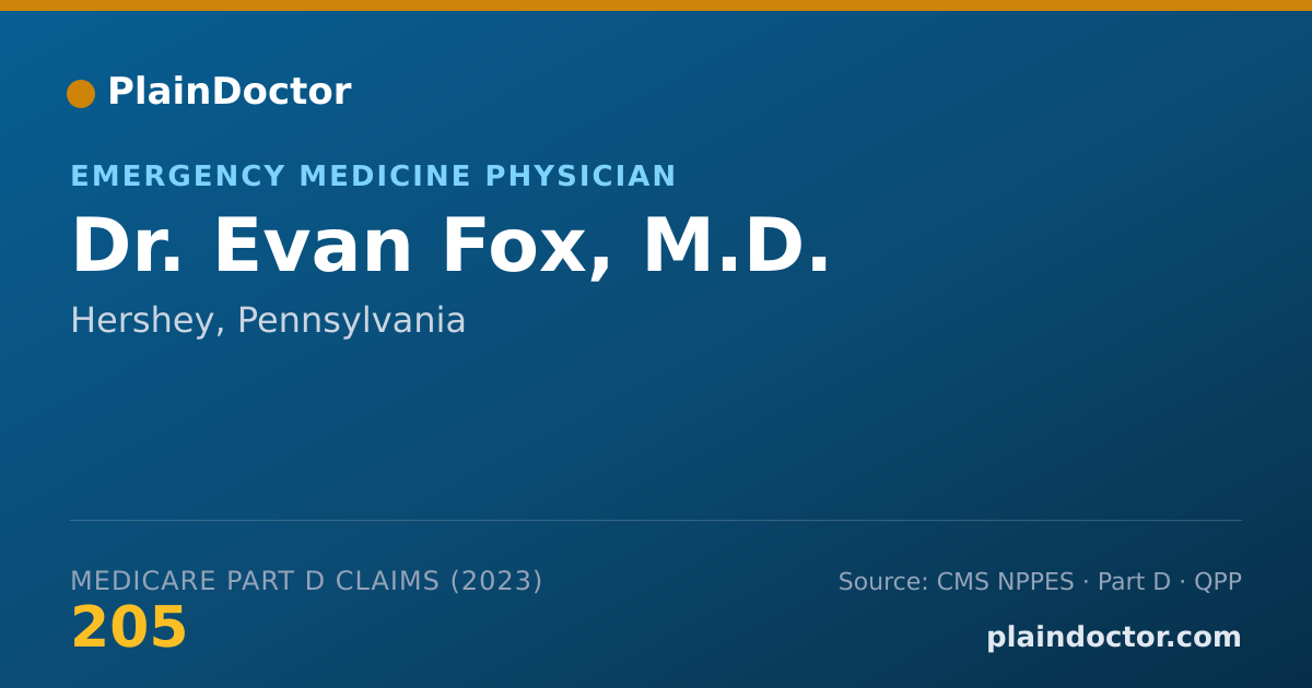 Shareable card for Evan Fox, M.D. - Emergency Medicine Physician, Hershey, PA