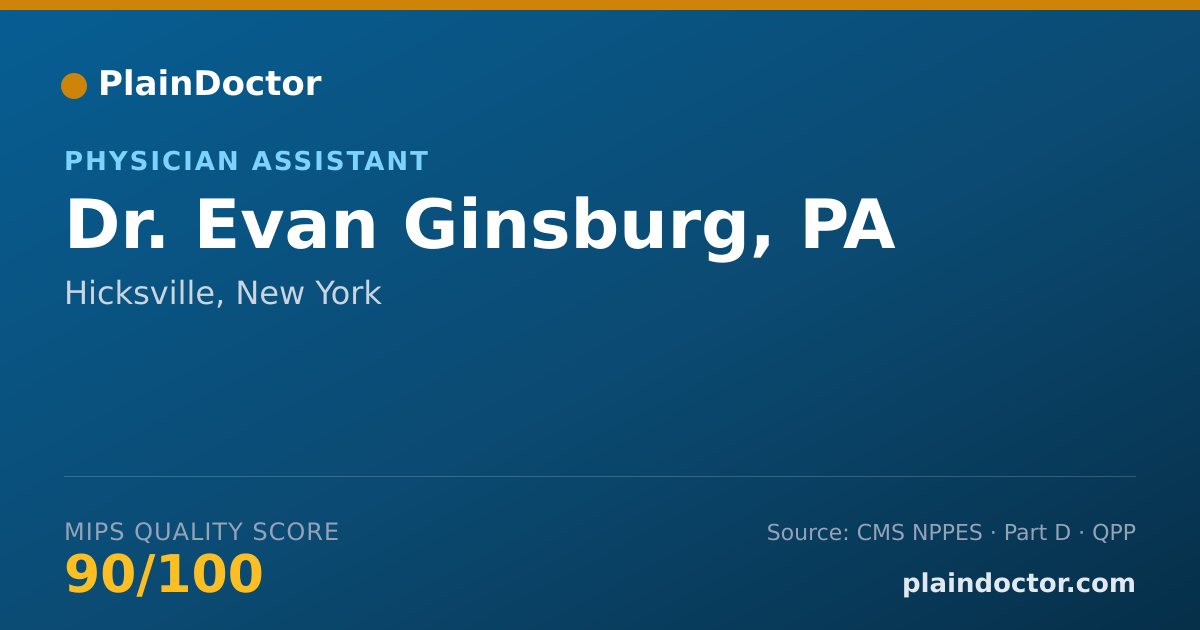 Shareable card for Evan Ginsburg, PA - Physician Assistant, Hicksville, NY