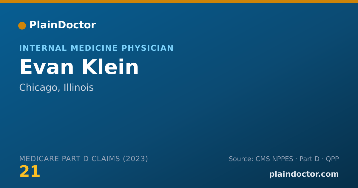Shareable card for Evan Klein - Internal Medicine Physician, Chicago, IL