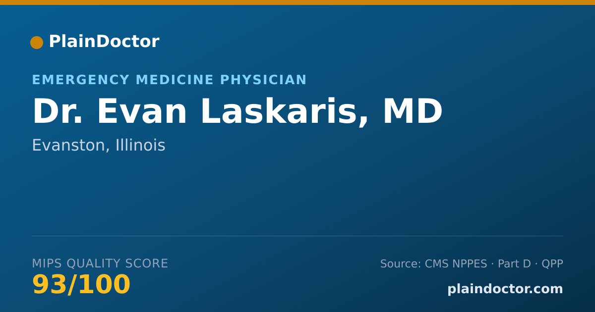 Shareable card for Evan Laskaris, MD - Emergency Medicine Physician, Evanston, IL