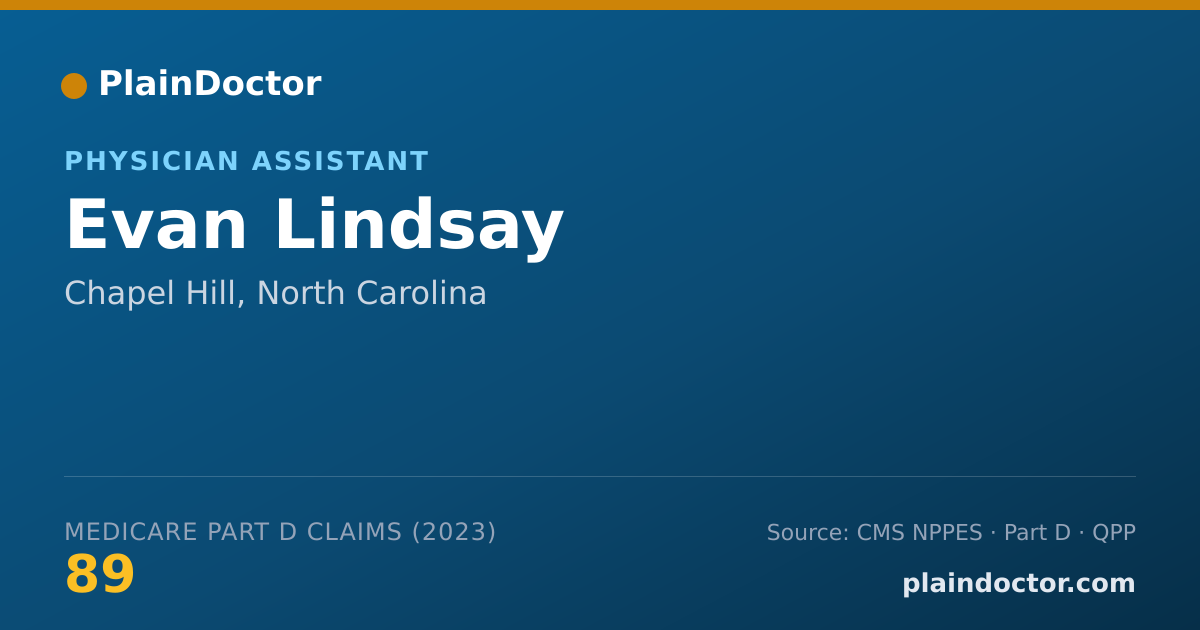 Shareable card for Evan Lindsay - Physician Assistant, Chapel Hill, NC