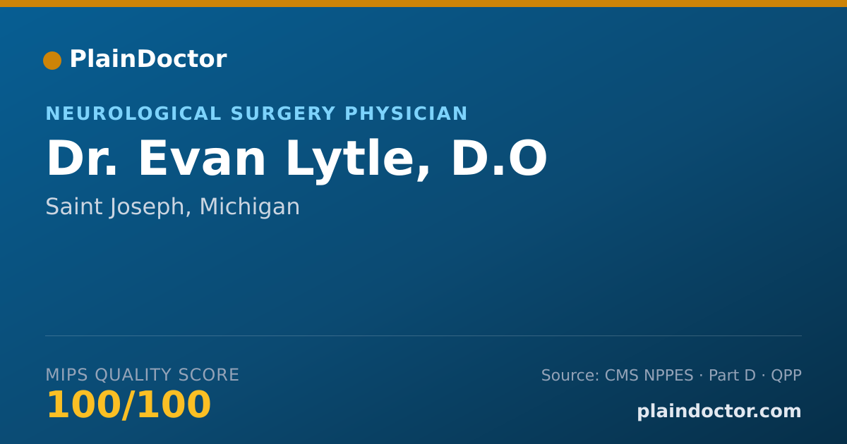Shareable card for Evan Lytle, D.O - Neurological Surgery Physician, Saint Joseph, MI