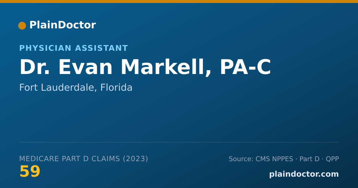 Shareable card for Evan Markell, PA-C - Physician Assistant, Fort Lauderdale, FL